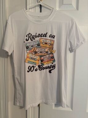 Raised On 90's Country Graphic Tee - White